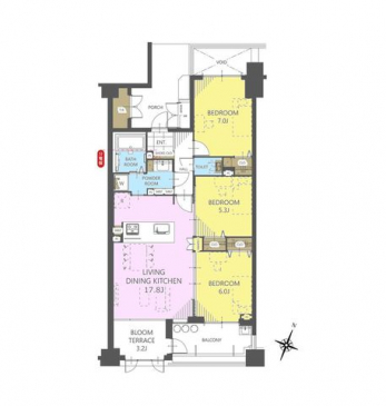 �Ԏ��}�i�̂P�}���V�����j�@3LDK