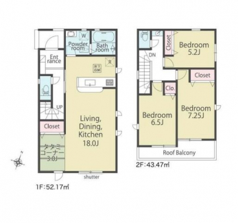 �Ԏ��}�i�̂P�ˌ��j�@3LDK