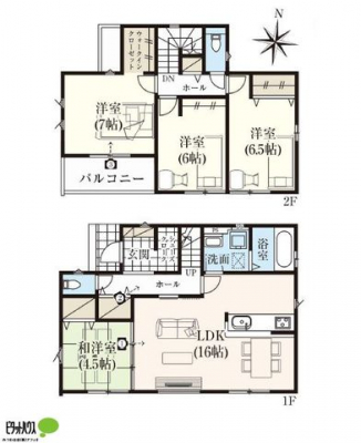 �Ԏ��}�i�̂P�ˌ��j�@4LDK