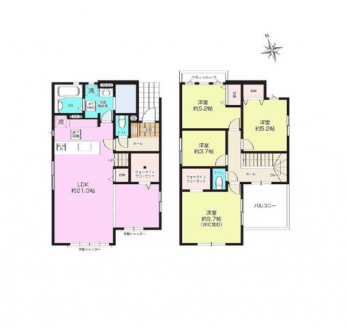 �Ԏ��}�i�̂P�ˌ��j�@4LDK�{2WIC