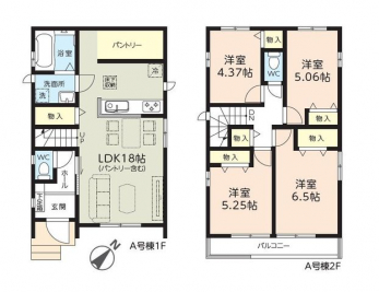 �Ԏ��}�i�̂P�ˌ��j�@4LDK