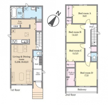 �Ԏ��}�i�̂P�ˌ��j�@4LDK