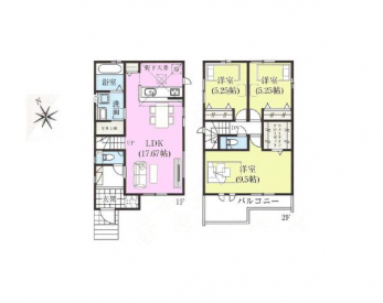 �Ԏ��}�i�̂P�ˌ��j�@3LDK�{WIC