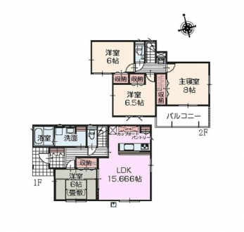 �Ԏ��}�i�̂P�ˌ��j�@4LDK