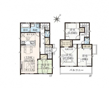 �Ԏ��}�i�̂P�ˌ��j�@4LDK