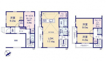 �Ԏ��}�i�̂P�ˌ��j�@3LDK