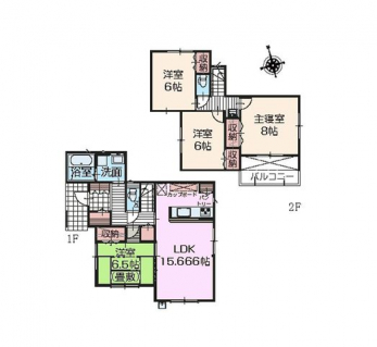 �Ԏ��}�i�̂P�ˌ��j�@4LDK