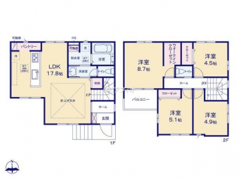 �Ԏ��}�i�̂P�ˌ��j�@4LDK�{WIC