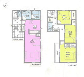 �Ԏ��}�i�̂P�ˌ��j�@3LDK