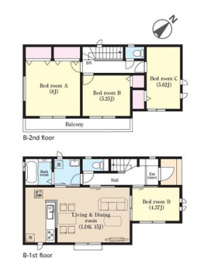 �Ԏ��}�i�̂P�ˌ��j�@4LDK