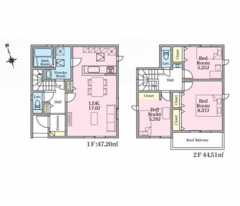 �Ԏ��}�i�̂P�ˌ��j�@3LDK