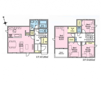 �Ԏ��}�i�̂P�ˌ��j�@4LDK