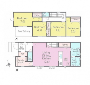 �Ԏ��}�i�̂P�ˌ��j�@4LDK