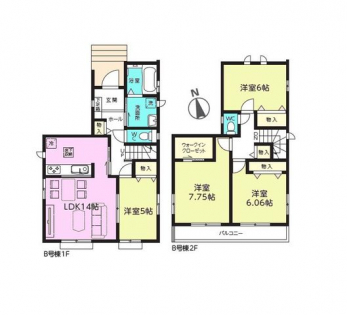 �Ԏ��}�i�̂P�ˌ��j�@4LDK�{WIC