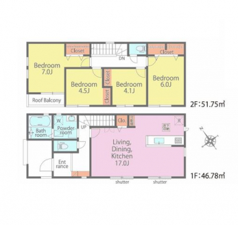 �Ԏ��}�i�̂P�ˌ��j�@3LDK