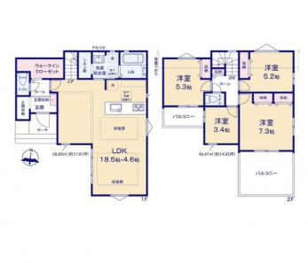 �Ԏ��}�i�̂P�ˌ��j�@4LDK+�y�Ԏ��[