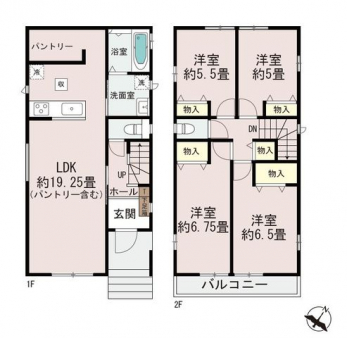 �Ԏ��}�i�̂P�ˌ��j�@4LDK