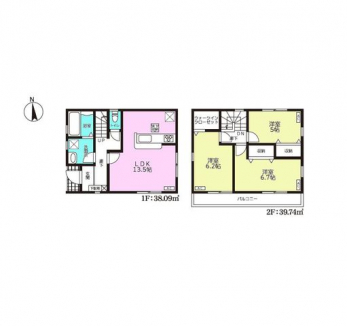 �Ԏ��}�i�̂P�ˌ��j�@3LDK�{WIC