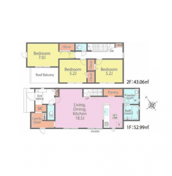 �Ԏ��}�i�̂P�ˌ��j�@3LDK