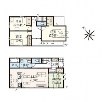 �Ԏ��}�i�̂P�ˌ��j�@4LDK