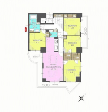 �Ԏ��}�i�̂P�}���V�����j�@4LDK+2WIC