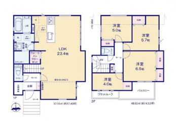 �Ԏ��}�i�̂P�ˌ��j�@4LDK