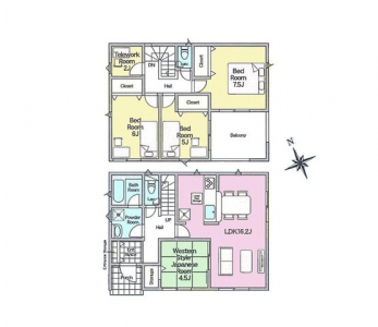 �Ԏ��}�i�̂P�ˌ��j�@4LDK