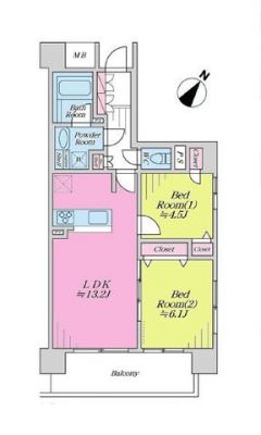 �Ԏ��}�i�̂P�}���V�����j�@2LDK