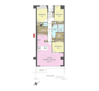 �Ԏ��}�i�̂P�}���V�����j�@3LDK�EFC