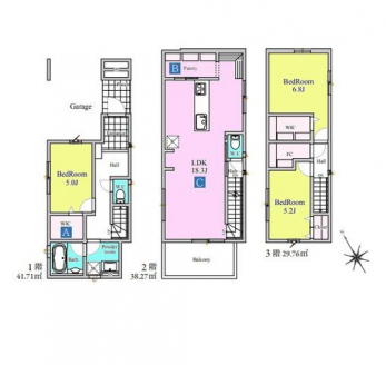 �Ԏ��}�i�̂P�ˌ��j�@3LDK