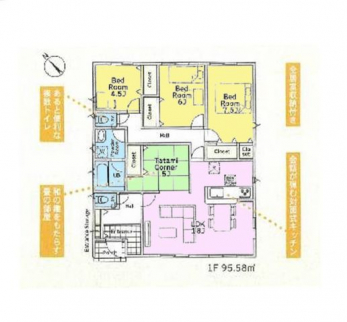 �Ԏ��}�i�̂P�ˌ��j�@3LDK�{��R�[�i�[