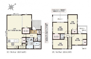 �Ԏ��}�i�̂P�ˌ��j�@4LDK