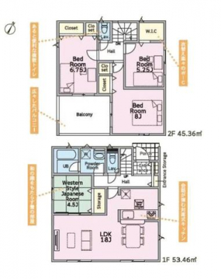 �Ԏ��}�i�̂P�ˌ��j�@4LDK