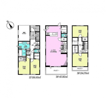 �Ԏ��}�i�̂P�ˌ��j�@4SLDK�{2WIC