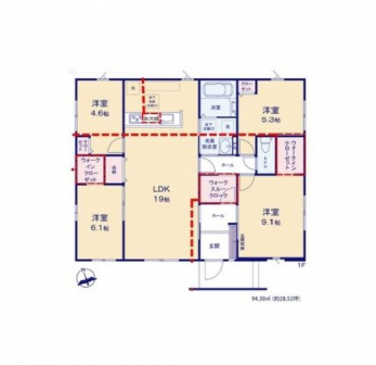 �Ԏ��}�i�̂P�ˌ��j�@4LDK