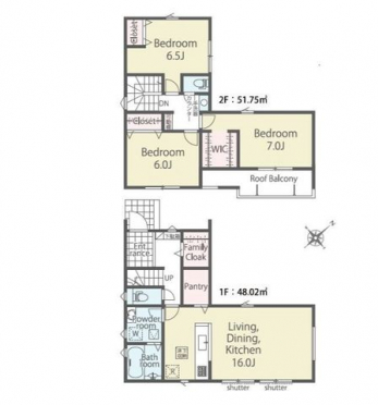 �Ԏ��}�i�̂P�ˌ��j�@3LDK