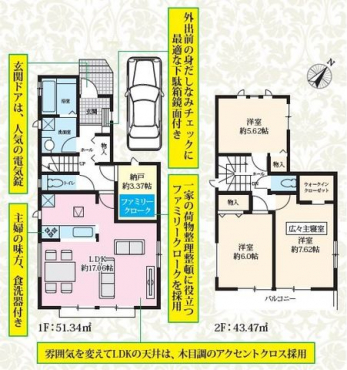 �Ԏ��}�i�̂P�ˌ��j�@3LDK