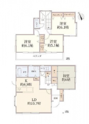 �Ԏ��}�i�̂P�ˌ��j�@4LDK