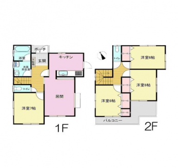 �Ԏ��}�i�̂P�ˌ��j�@4LDK