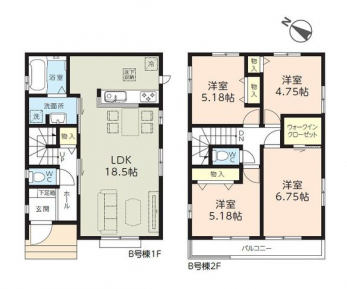 �Ԏ��}�i�̂P�ˌ��j�@4LDK