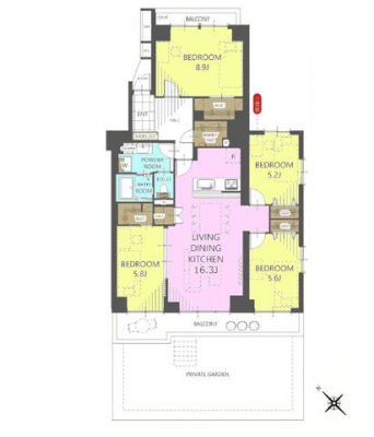 �Ԏ��}�i�̂P�}���V�����j�@4LDK+2WIC+FC