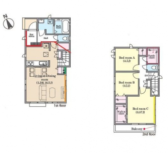 �Ԏ��}�i�̂P�ˌ��j�@3LDK