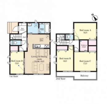 �Ԏ��}�i�̂P�ˌ��j�@4LDK