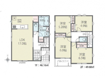 �Ԏ��}�i�̂P�ˌ��j�@3LDK