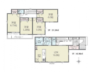 �Ԏ��}�i�̂P�ˌ��j�@4LDK