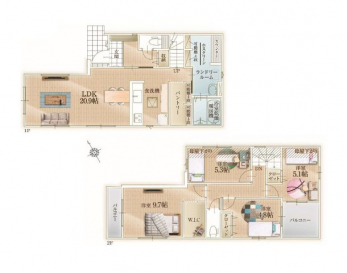 �Ԏ��}�i�̂P�ˌ��j�@4LDK