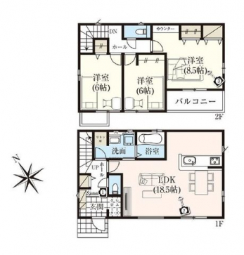 �Ԏ��}�i�̂P�ˌ��j�@3LDK�{SC�{���l����