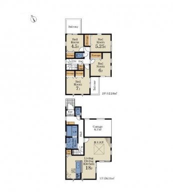 �Ԏ��}�i�̂P�ˌ��j�@4LDK