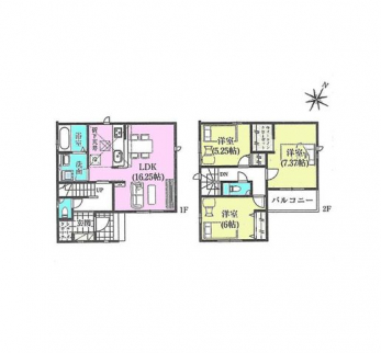 �Ԏ��}�i�̂P�ˌ��j�@3LDK�{WIC