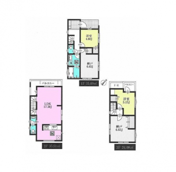 �Ԏ��}�i�̂P�ˌ��j�@2SSLDK